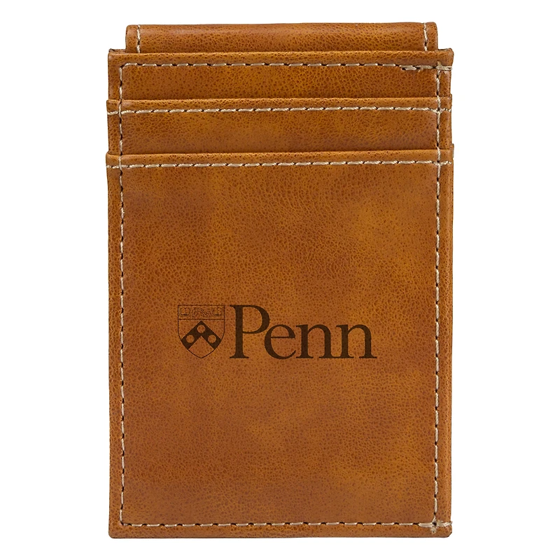Brown Pennsylvania Quakers Front Pocket Wallet