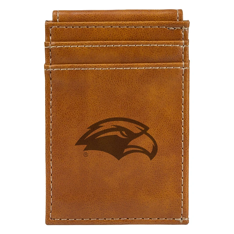 Brown Southern Miss Golden Eagles Front Pocket Wallet