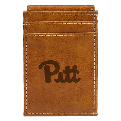 Brown Pitt Panthers Front Pocket Wallet