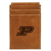 Brown Purdue Boilermakers Front Pocket Wallet
