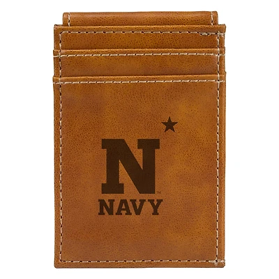 Brown Navy Midshipmen Front Pocket Wallet