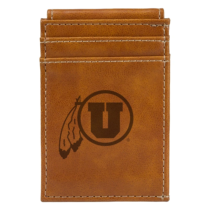 Brown Utah Utes Front Pocket Wallet