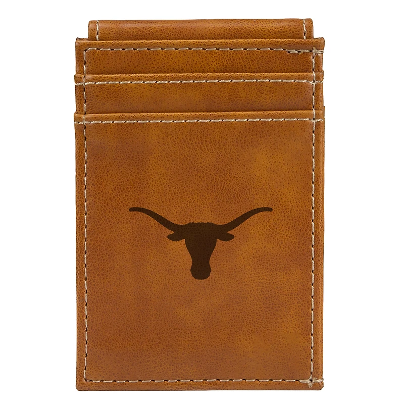 Brown Texas Longhorns Front Pocket Wallet
