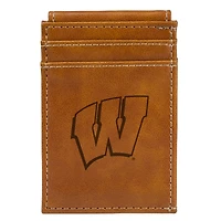 Brown Wisconsin Badgers Front Pocket Wallet