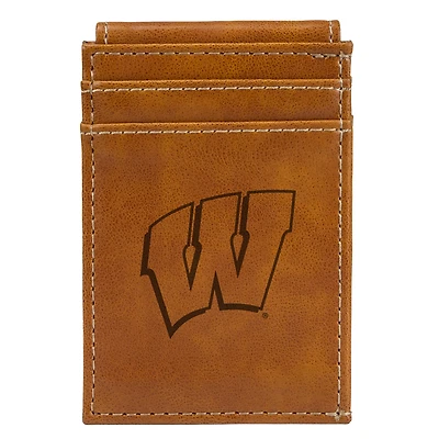 Brown Wisconsin Badgers Front Pocket Wallet