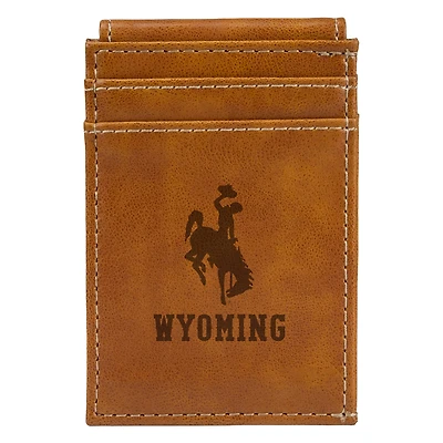 Brown Wyoming Cowboys Front Pocket Wallet