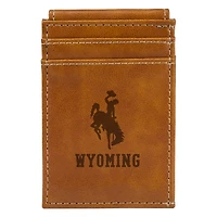 Brown Wyoming Cowboys Front Pocket Wallet