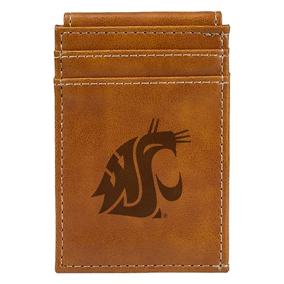 Brown Washington State Cougars Front Pocket Wallet