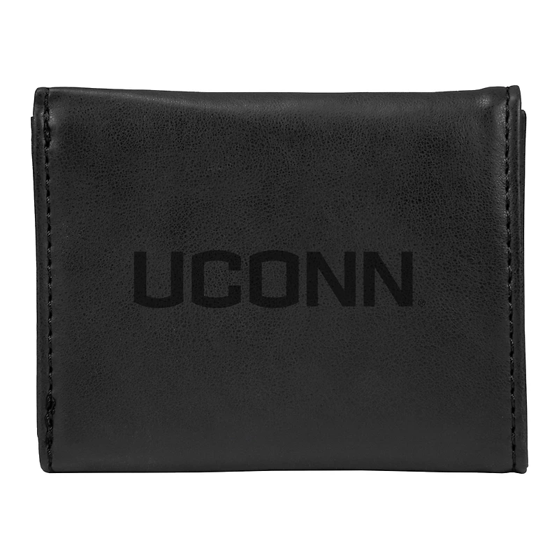 Black UConn Huskies Trifold Wallet
