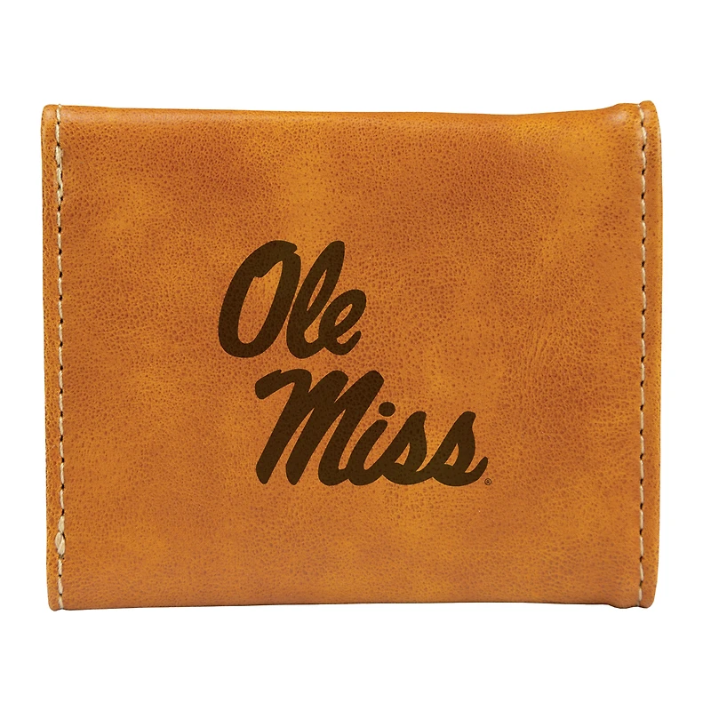 Brown Ole Miss Rebels Trifold Wallet