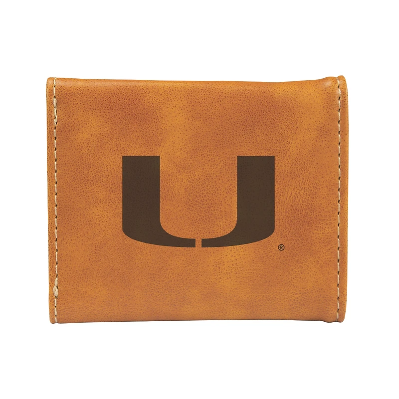 Brown Miami Hurricanes Trifold Wallet