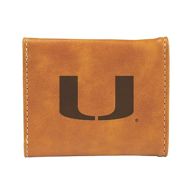 Brown Miami Hurricanes Trifold Wallet