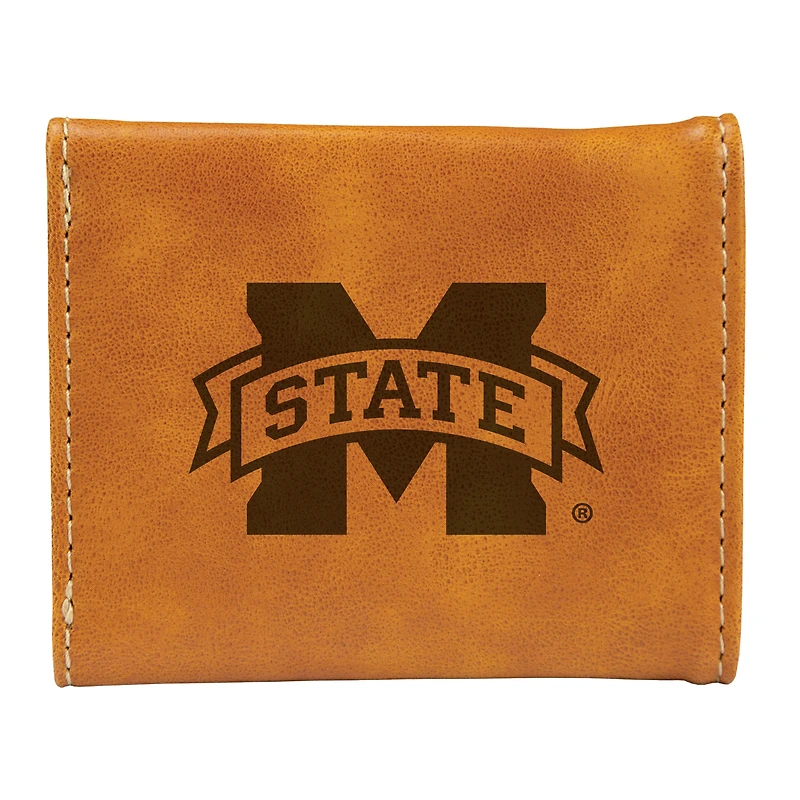 Brown Mississippi State Bulldogs Trifold Wallet