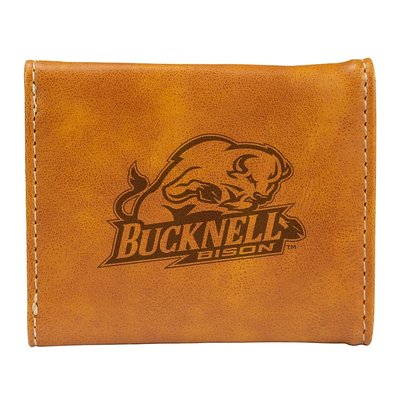 Brown Bucknell Bison Trifold Wallet