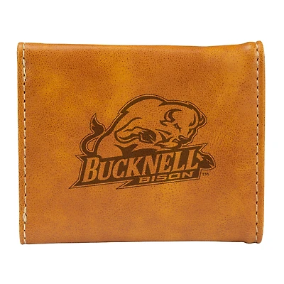 Brown Bucknell Bison Trifold Wallet
