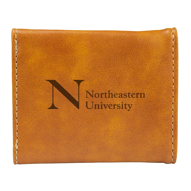 Brown Northeastern Huskies Trifold Wallet