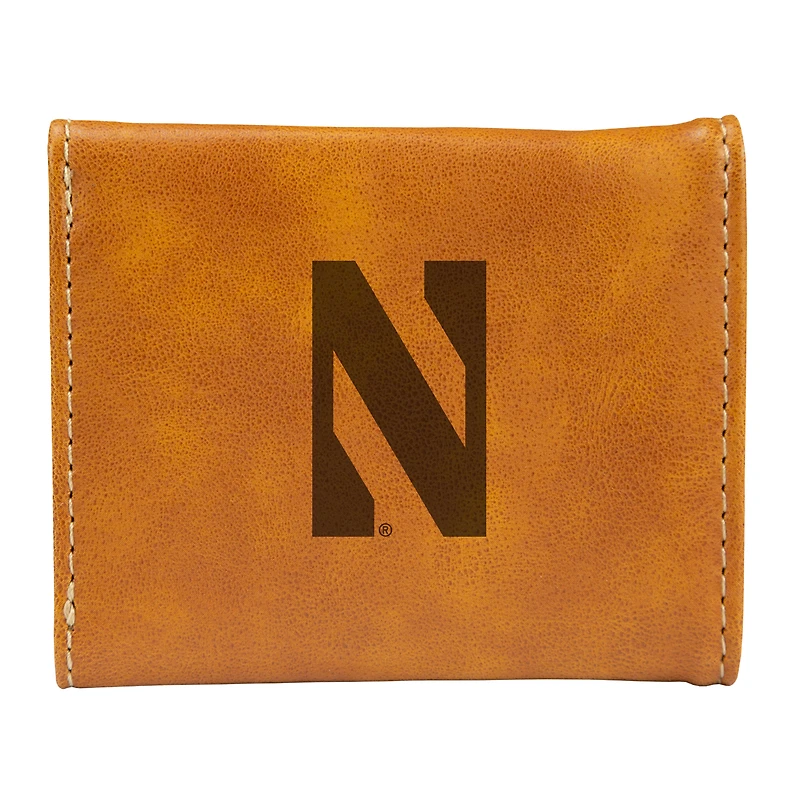 Brown Northwestern Wildcats Trifold Wallet