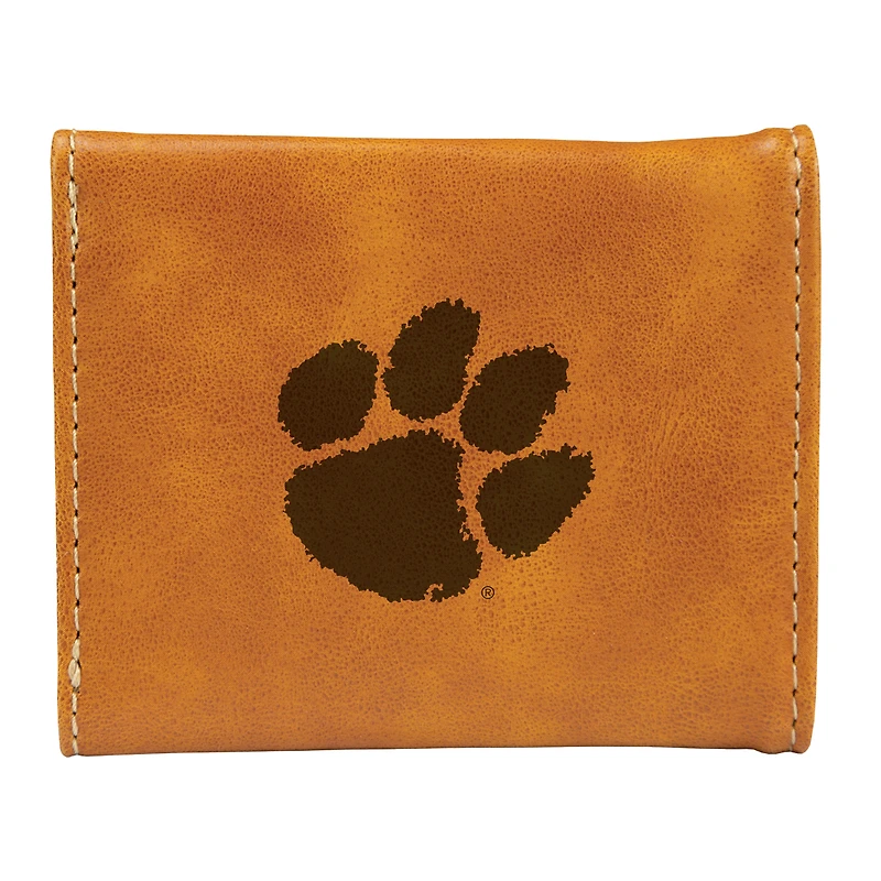 Brown Clemson Tigers Trifold Wallet