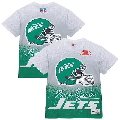 Men's Mitchell & Ness White New York Jets Team Burst Vintage Logo T-Shirt