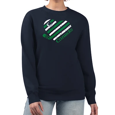 Women's G-III 4Her by Carl Banks  Navy Vancouver Canucks Heart Graphic Pullover Sweatshirt