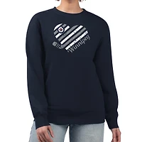 Women's G-III 4Her by Carl Banks  Navy Winnipeg Jets Heart Graphic Pullover Sweatshirt