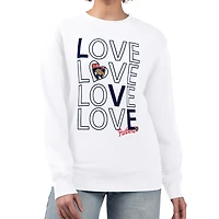 Women's G-III 4Her by Carl Banks  White Florida Panthers Lots Of Love Team Logo Graphic Pullover Sweatshirt