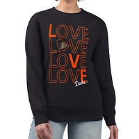 Women's G-III 4Her by Carl Banks  Black Anaheim Ducks Lots Of Love Team Logo Graphic Pullover Sweatshirt