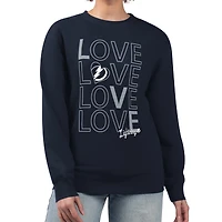 Women's G-III 4Her by Carl Banks  Navy Tampa Bay Lightning Lots Of Love Team Logo Graphic Pullover Sweatshirt