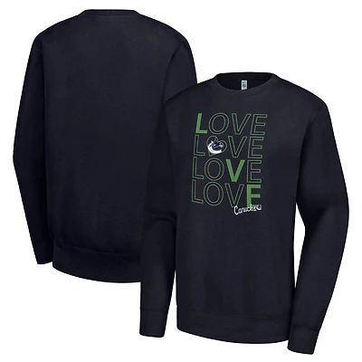 Women's G-III 4Her by Carl Banks  Navy Vancouver Canucks Lots Of Love Team Logo Graphic Pullover Sweatshirt