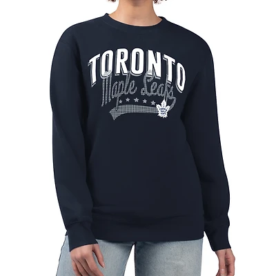 Women's G-III 4Her by Carl Banks  Navy Toronto Maple Leafs Filigree Team Graphic Fleece Pullover Sweatshirt