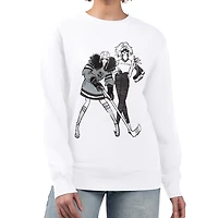 Women's G-III 4Her by Carl Banks  White Los Angeles Kings Hockey Girls Team Graphic Fleece Pullover Sweatshirt