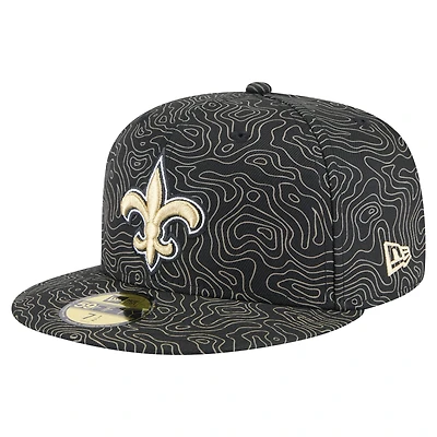 Men's New Era Black New Orleans Saints Geo 59FIFTY Fitted Hat
