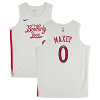 Tyrese Maxey Philadelphia 76ers Autographed White Nike 2022-23 City Edition Swingman Jersey