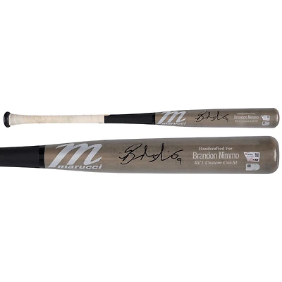 Brandon Nimmo New York Mets Autographed Game-Used Gray and Black Marucci Bat from the 2023 MLB Season - RG13308680