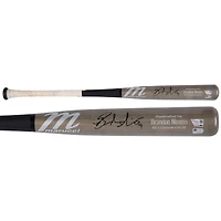 Brandon Nimmo New York Mets Autographed Game-Used Gray and Black Marucci Bat from the 2023 MLB Season - RG13308680