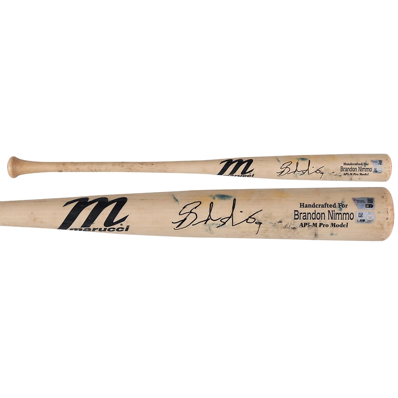 Brandon Nimmo New York Mets Autographed Game-Used Natural Marucci Bat from the 2023 MLB Season