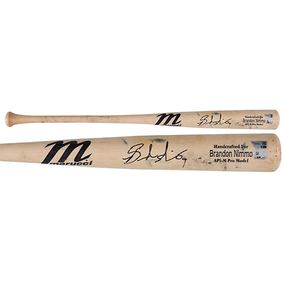 Brandon Nimmo New York Mets Autographed Game-Used Natural Marucci Bat from the 2023 MLB Season