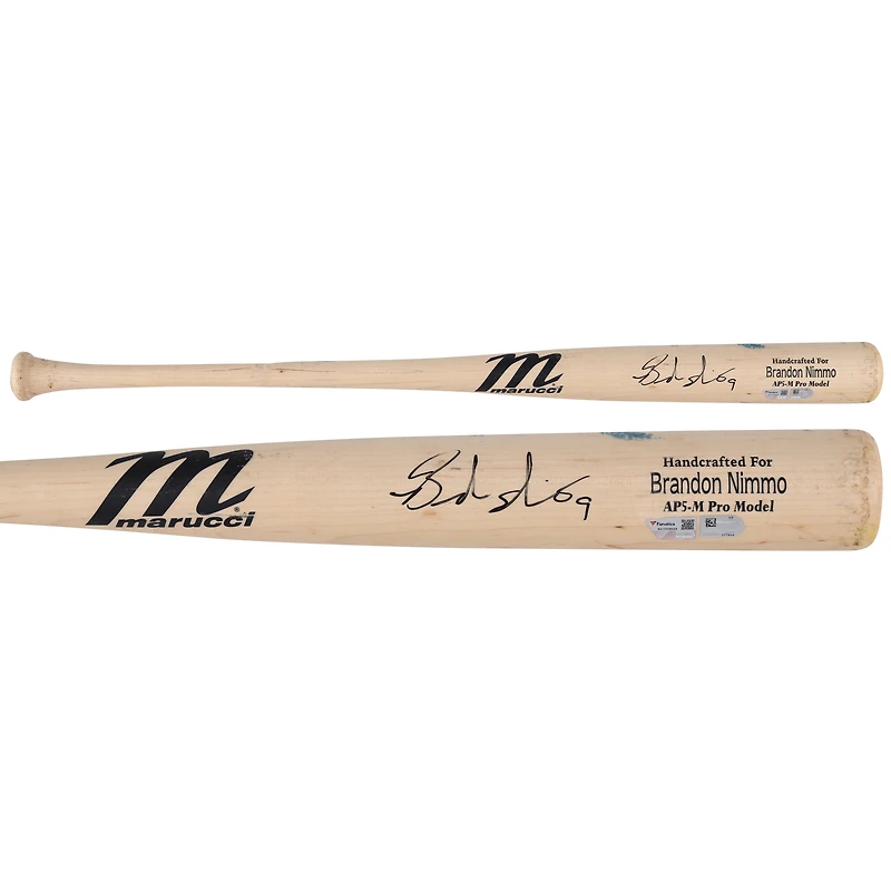 Authentic Game-Used: Brandon Nimmo New York Mets Autographed Marucci Broken Bat