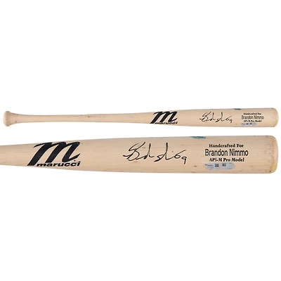 Authentic Game-Used: Brandon Nimmo New York Mets Autographed Marucci Broken Bat