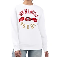 Women's G-III 4Her by Carl Banks  White San Francisco 49ers Large Team Graphic Fleece Pullover Sweatshirt