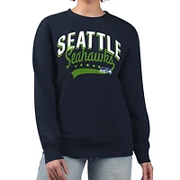 Women's G-III 4Her by Carl Banks  College Navy Seattle Seahawks Filigree Logo Graphic Fleece Pullover Sweatshirt