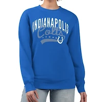 Women's G-III 4Her by Carl Banks  Royal Indianapolis Colts Filigree Logo Graphic Fleece Pullover Sweatshirt