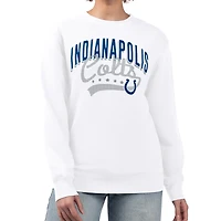 Women's G-III 4Her by Carl Banks  White Indianapolis Colts Filigree Logo Graphic Fleece Pullover Sweatshirt