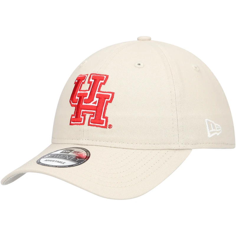 Men's New Era Cream Houston Cougars Team 9TWENTY Adjustable Hat