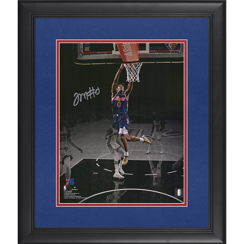 Tyrese Maxey Philadelphia 76ers Autographed Framed 11" x 14" Dunk Spotlight Photograph