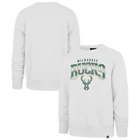 Men's '47 White Milwaukee Bucks Spotlight Headline Pullover Sweatshirt