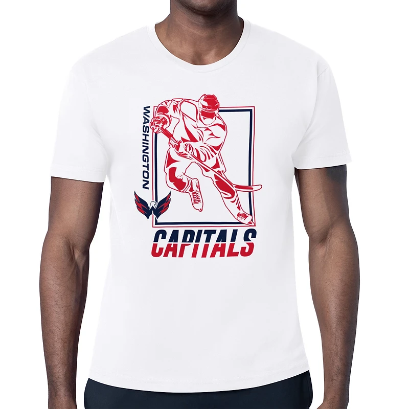 Men's Starter White Washington Capitals Player Grid T-Shirt