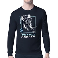 Men's Starter Deep Sea Blue Seattle Kraken Player Grid Long Sleeve T-Shirt
