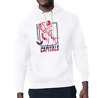 Men's Starter White Washington Capitals Player Grid Fleece Pullover Hoodie