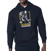 Men's Starter Navy Nashville Predators Player Grid Fleece Pullover Hoodie